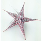 PAPERTREE ETOILE Fleur ? Lot de 5 ? Rouge/Argent