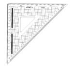 Equerre de coupe graduée 45° bord acier patin antiglisse 26 cm