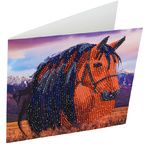 CRYSTAL ART Kit Carte à diamanter 18x18cm Cheval