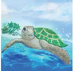 CRYSTAL ART Kit Carte à diamanter 18x18cm Tortue