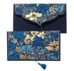 PAPERTREE BOUQUET Enveloppe cadeau 19x10cm Bleue/ Turquoise/ Or