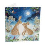 CRYSTAL ART Kit Carte à diamanter 18x18cm Lapins clair de lune