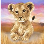 CRYSTAL ART Kit Carte à diamanter 18x18cm Lionceau
