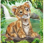 CRYSTAL ART Kit Carte à diamanter 18x18cm Bébé tigre