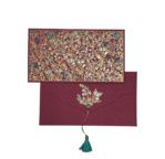 PAPERTREE FLORA Enveloppe Cadeau 19X10cm Rose vif/Aqua