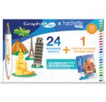 GRAPH'IT GO Set de 24 marqueurs + LIVRE HACHETTE - TOUR DU MONDE