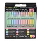 TOOLI Marqueur Acrylique Set Macarons 12 couleurs EF 07mm