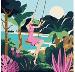 ENJOY ART - Peinture par numéros 30x30cm Tropical Oasis