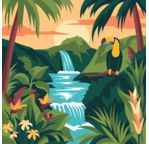 ENJOY ART - Peinture par numéros 30x30cm Tropical Canopée