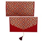 PAPERTREE ART DECO Enveloppe Cadeau 19X10 cm Rouge/Prune