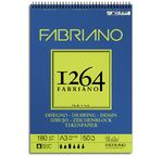 FABRIANO 1264 Bloc Papier Dessin A3 180g - Spiral haut - 50fl 29,7x42
