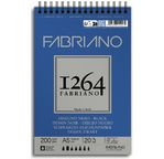 FABRIANO 1264 Bloc Papier Dessin Noir A5 200g-Spiral haut-20fl14,8x21