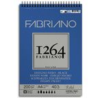 FABRIANO 1264 Bloc Papier Dessin Noir A4 200g-Spiral haut-40fl21x29,7