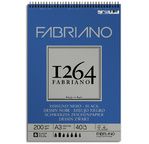 FABRIANO 1264 Bloc Papier Dessin Noir A3 200g-Spiral haut-40fl29,7x42
