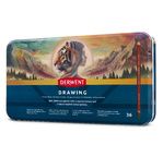 DERWENT - DRAWING - boîte métal 36 crayons de couleur assortis