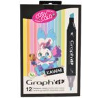 GRAPH'IT Set de 12 marqueurs - Kawaii