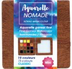 ART & GO Mini Palette Aquarelle Semi-Humide - 15 couleurs