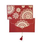 PAPERTREE MANDALA Enveloppe Cadeau 19x10cm Rouge/Or
