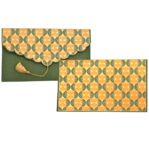 PAPERTREE ART DECO Enveloppe Cadeau 19X10 cm Vert/ Or