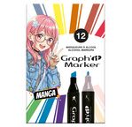 GRAPH'IT Set de 12 marqueurs - Manga