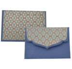 PAPERTREE ART DECO Mini Env. Message + carte 8,5 x 6 cm - Bleu