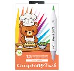 GRAPH'IT BRUSH & EXTRA FINE Set 12 marqueurs - Cosy Colo