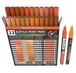 TOOLI Marqueur Acrylique Set Orange 22 couleurs EF 07mm