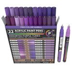 TOOLI Marqueur Acrylique Set Violet 22 couleurs EF 07mm