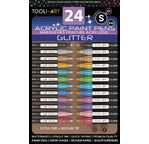 TOOLI Marqueur Acrylique Set Glitter 24 (12 en 07mm et 12 en 3mm)