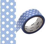 MT 1P Motif pois bleu lavande - 1,5cmx7m