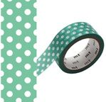 MT Motif pois vert émeraude - 1,5cmx7m