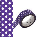 MT 1P Motif pois violet - 1,5cmx7m