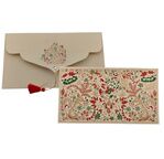 PAPERTREE BROCELIANDE Enveloppe Cadeau 19X10 cm Ivoire rouge vert