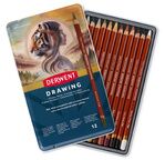 DERWENT - DRAWING - boîte métal 12 crayons de couleur