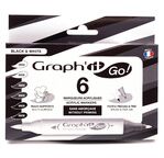 GRAPH'IT GO Set de 6 marqueurs acrylique - BLACK AND WHITE