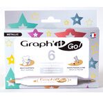 GRAPH'IT GO Set de 6 marqueurs acrylique - METALLIC