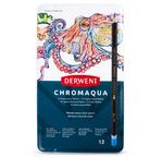 DERWENT - CHROMAQUA - boîte métal 12 crayons assortis