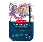 DERWENT - CHROMAQUA - boîte métal 36 crayons assortis