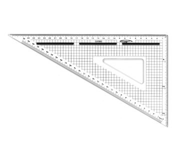 Equerre de coupe graduée 60° bord acier patin antiglisse 30 cm