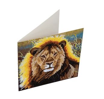 CRYSTAL ART Kit Carte à diamanter 18x18cm Lion