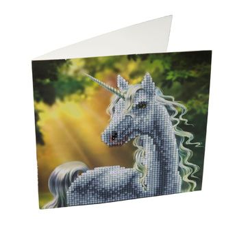 CRYSTAL ART Kit Carte à diamanter 18x18cm Licorne