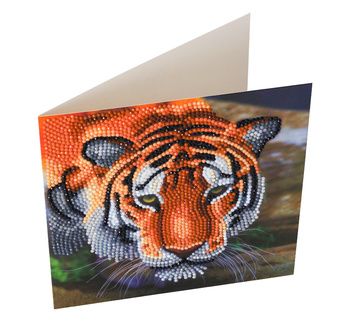 CRYSTAL ART Kit Carte à diamanter 18x18cm Tigre