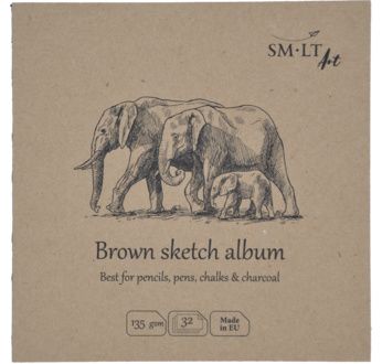 SM-LT Livre de dessin carré 180° Brun 14x14cm - 32 fles -135gsm