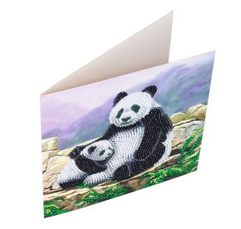 CRYSTAL ART Kit Carte à diamanter 18x18cm Pandas
