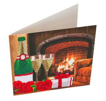 CRYSTAL ART Kit Carte à diamanter 18x18cm Champagne