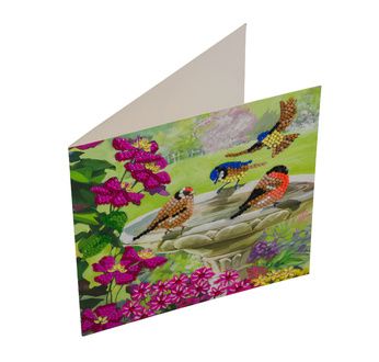 CRYSTAL ART Kit Carte à diamanter 18x18cm Baignade oiseaux