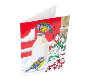 CRYSTAL ART Kit Carte à diamanter 21x29cm Oiseaux sur la neige