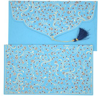 PAPERTREE DOUCHKA Enveloppe kdo 19x10cm Ciel/bleu marine