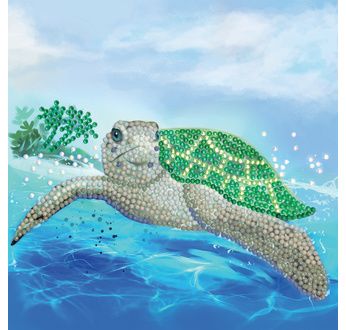 CRYSTAL ART Kit Carte à diamanter 18x18cm Tortue