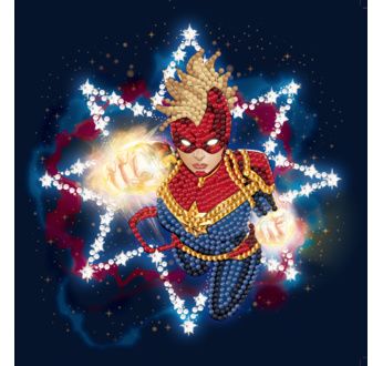 MARVEL Captain Marvel carte à diamanter 18x18cm Crystal Art